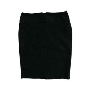 Premise Black Pencil Skirt Above Knee Fitted Stretch Office Work Wear SZ 4